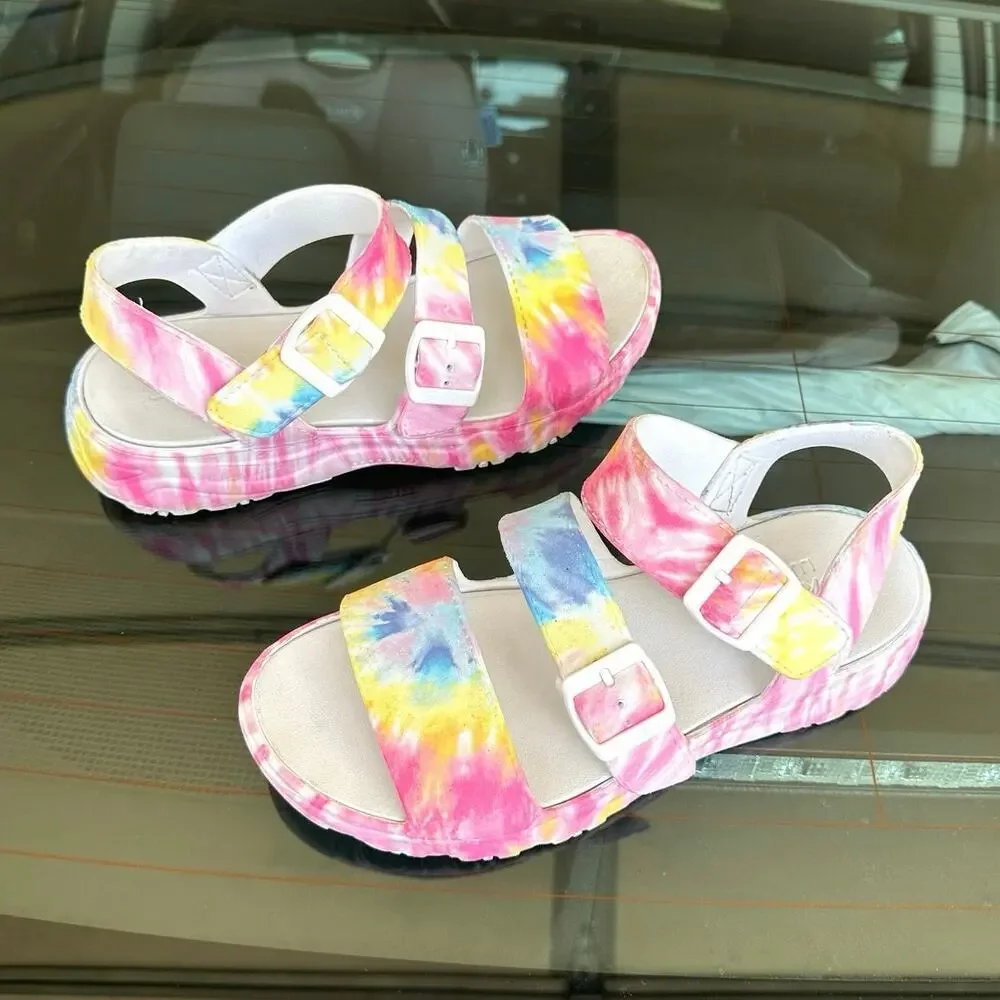 Skechers Women's Cali‎ Gear D'Lite 2.0 Molded 3-Strap Luxe Foam Sandals Size 10